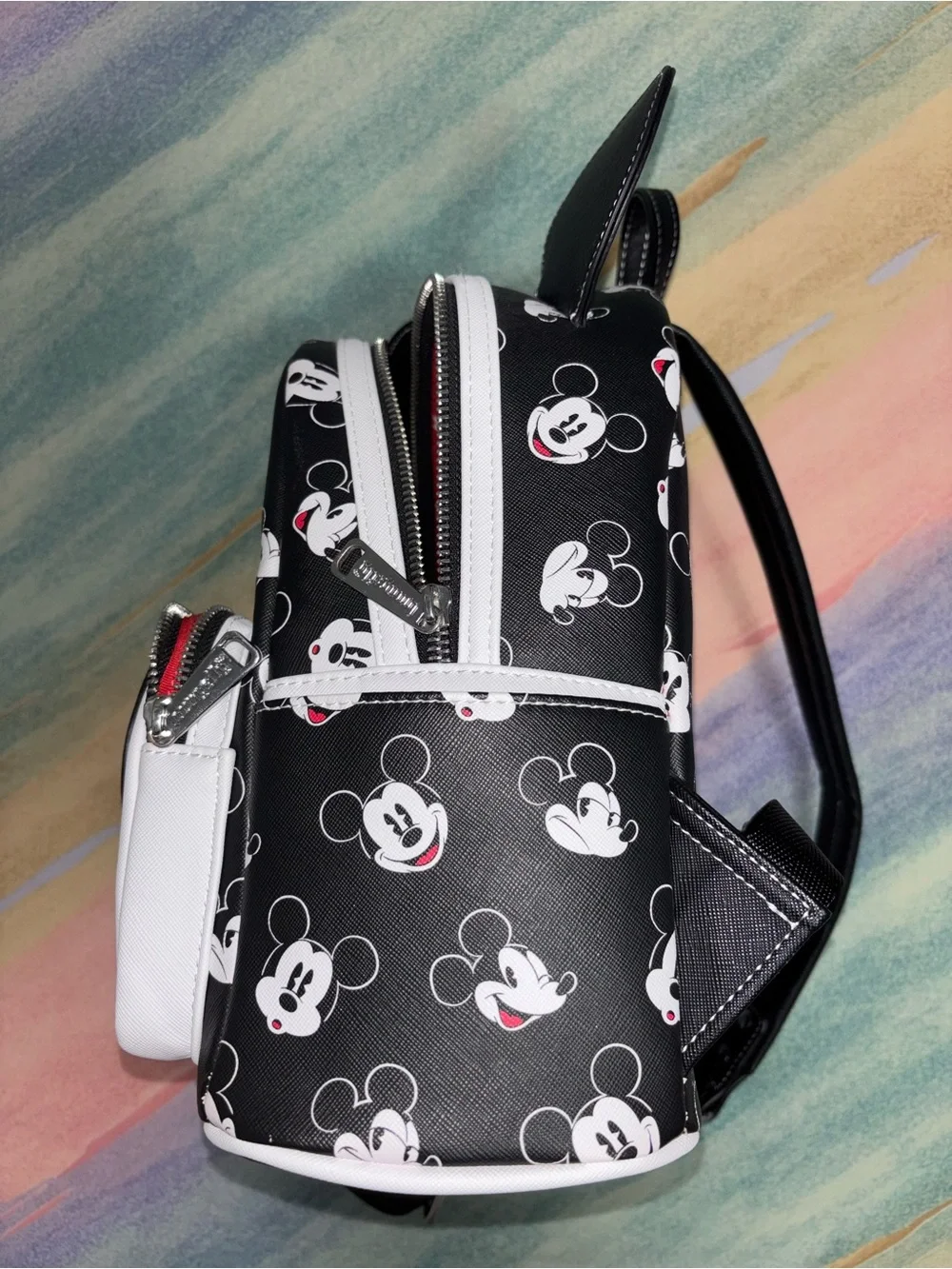 Loungefly Disney Parks Excl. Black & white Mickey Mouse face expressions